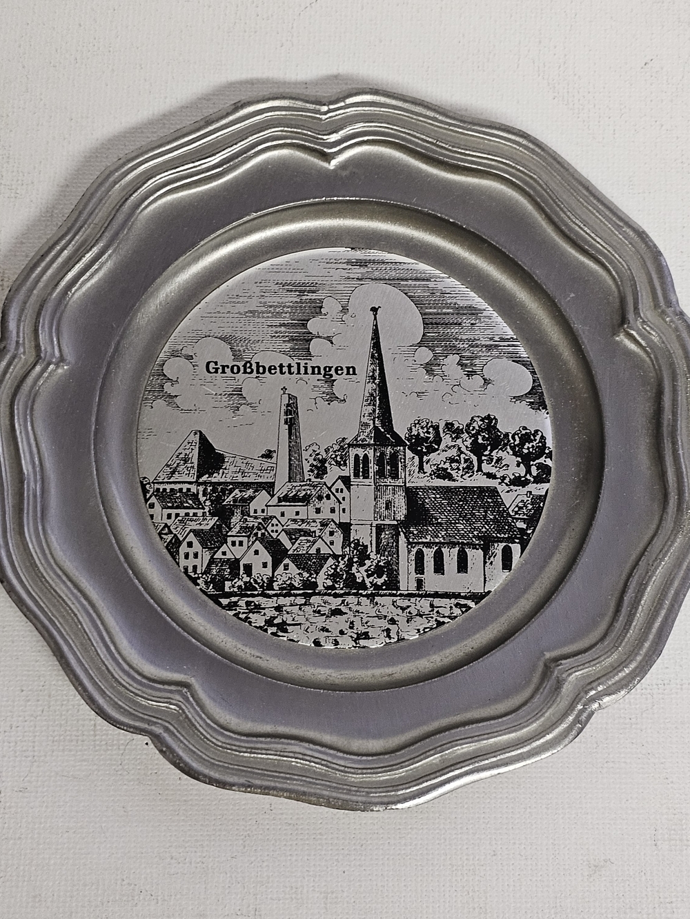 German Pewter Plate Großbettlingen Zinnengel Angel Mark Decor